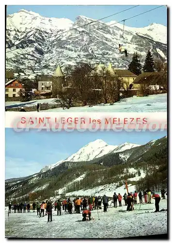 Ansichtskarte AK Les Hautes Alpes St Leger les Melezes Vue generale les pistes la petite Autane