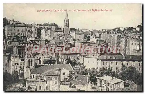 Cartes postales Annonay Ardeche le Coteau et l'Eglise de Cance