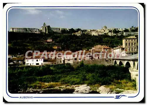 Ansichtskarte AK L'Ardeche Touristique Vue generale d'Aubenas au pont d'Ucel