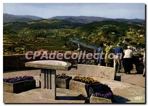 Ansichtskarte AK Ardeche Pittoresque Aubenas Cite feodale La Vallee de l'Ardeche Vue du Rond Point de l'Airette