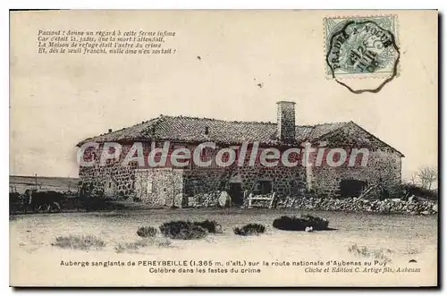 Cartes postales Auberge sanglante de Pereybeille sur la route nationale d'Aubenas au Puy Celebre dans les fastes