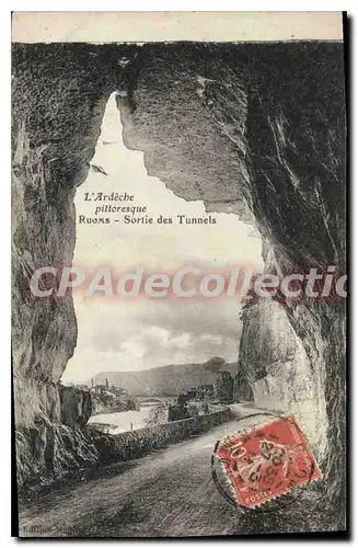 Cartes postales L'Ardeche pittoresque Ruoms Sortie des Tunnels