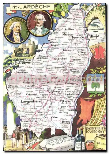 Cartes postales Ardeche Forme en 1790 du Vivarais dependance du Longuedoc