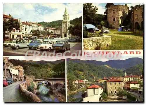 Cartes postales Le Cheylard Ardeche La Place Chateau de la Cheze Pont de la Sabliere Vue generale