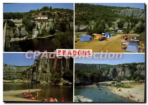 Cartes postales Ardeche Pittoresque Pradons au bord de l'Ardeche