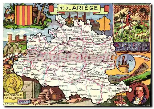 Cartes postales Ariege Forme en 1790 du comte de Foix et parties de la Gascogne et du Languedoc