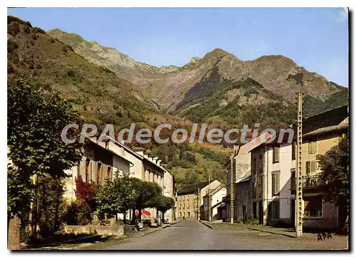 Cartes postales Aulus les Bains Ariege Rue Principale et la Montagne des Edelweiss