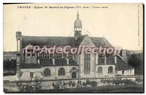 Cartes postales Troyes Eglise St Martin es Vignes Vitraux classes