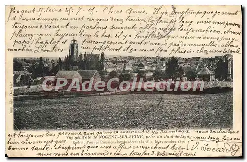 Cartes postales Vue generale de Nogent sur Seine prise du Haut de Ligny