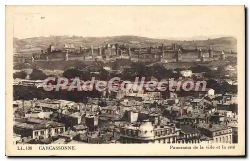 Cartes postales Carcassonne Panorama de la ville et la cite
