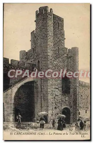 Cartes postales Carcassonne Cite La Poterne et la Tour St Nazaire