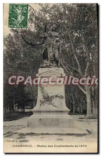 Cartes postales Narbonne Statue des Combattants de 1870