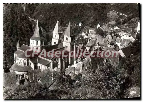 Ansichtskarte AK Conques Aveyron Vue d'ensemble de l'Eglise