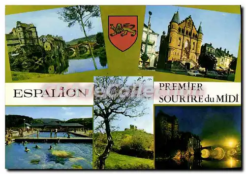 Ansichtskarte AK Espalion Aveyron Le Vieux Palais et le Pont rouge