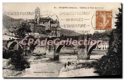 Cartes postales Estaing Aveyron Chateau et Pont sur le Lot