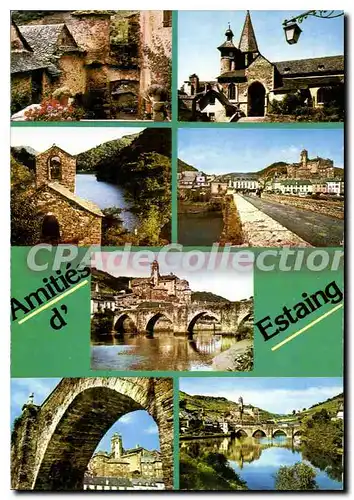 Ansichtskarte AK Estaing Aveyron Cabrespine Vallee du Lot Le Chateau et le Pont