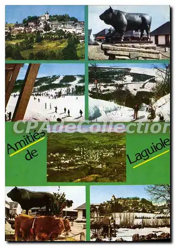Ansichtskarte AK Laguiole Aveyron Vue generale Les pistes de ski