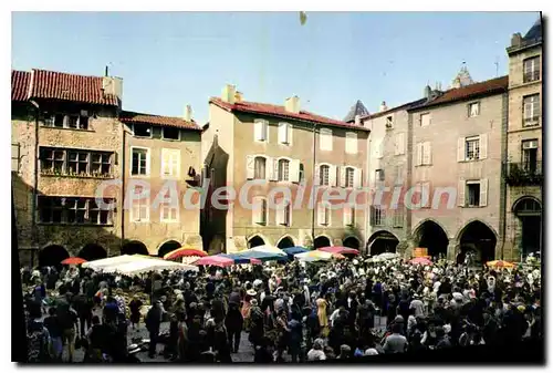 Cartes postales Villefranche de Rouergue Aveyron Jour de Marche Place Notre Dame
