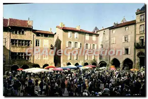 Cartes postales Villefranche de Rouergue Aveyron Jour de Marche Place Notre Dame