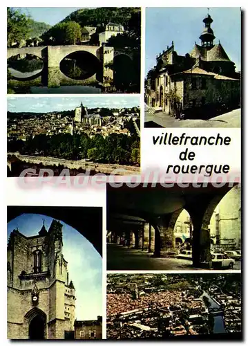 Cartes postales Villefranche de Rouergue Aveyron Le Pont des Consuls Vue generale Chapelle des Penitents Noirs C