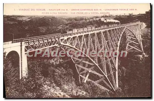 Cartes postales Viaduc du Viaur vue prise de l'Hotel Angles