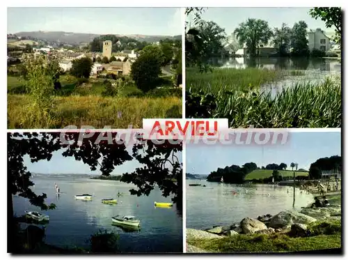 Cartes postales Arvieu Aveyron Vue generale L'Etang Le Lac Pareloup La Plage du Lac de Pareloup