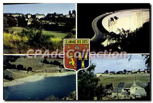 Cartes postales Saint Amans des Cots Aveyron Vue generale Le Barrage de la Selves Le camping des Tours Vue gener