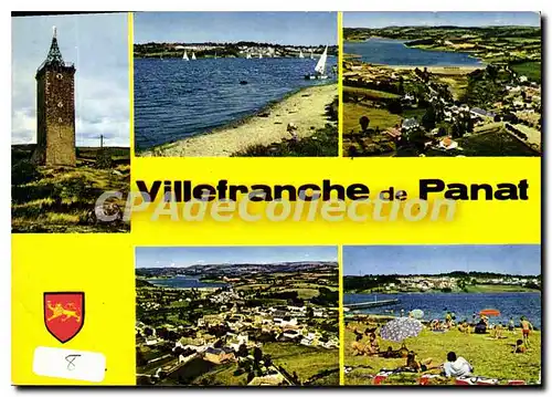 Ansichtskarte AK Villefranche de Panat Aveyron La Tour de Peyrebrune Le Lac Le Barrage Vue generale La Plage