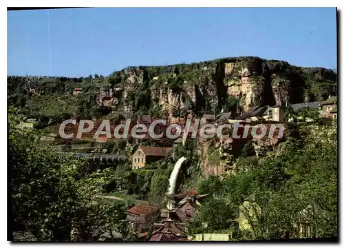 Ansichtskarte AK Salles La Source Aveyron La Cascade et ses rochers