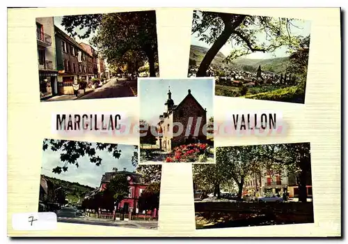 Cartes postales Marcillac Vallon Aveyron Rue principale Vue generale Notre Dame de Foncourrieu Carrefour Mairie