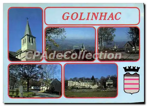 Cartes postales Entre Conques et Entraygues Golinhac Aveyron Le Clocher Vue generale Le Chateau des Vernhettes P
