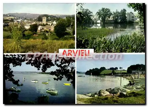 Cartes postales Arvieu Aveyron Vue generale L'Etang Le Lac de Pareloup La Plage du Lac de Pareloup