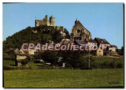 Ansichtskarte AK Najac Aveyron Vue generale Le Chateau et l'Eglise