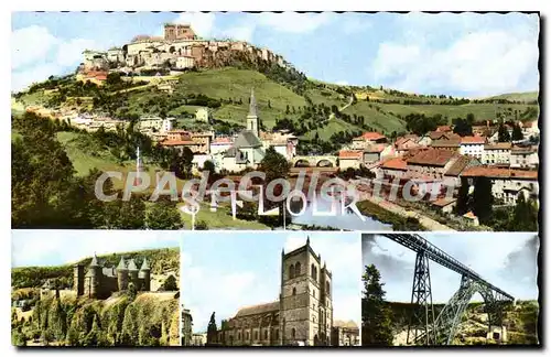 Cartes postales Saint Flour Vue generale Chateau de Sailhant La Cathedrale Viaduc du Garabit