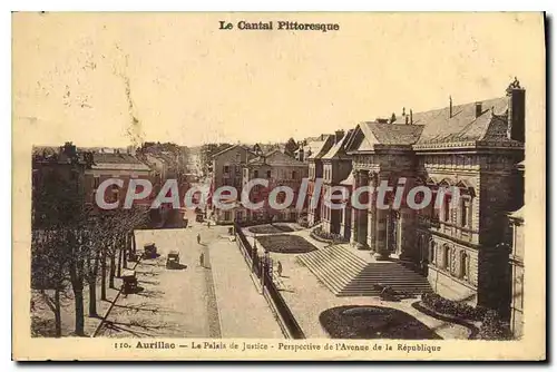 Ansichtskarte AK Le Cantal Pittoresque Aurillac Le Palais de Justice Perspective de l'Avenue de la Republique