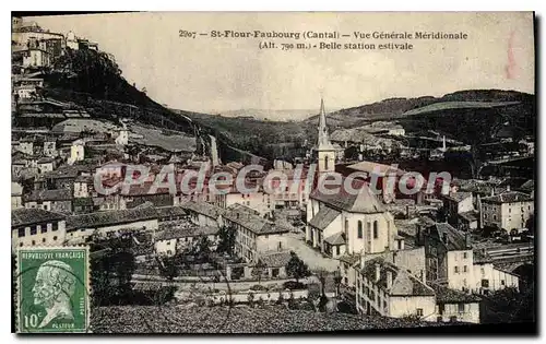 Cartes postales St Flour Faubourg Cantal Vue Generale Meridionale Belle Station estivale