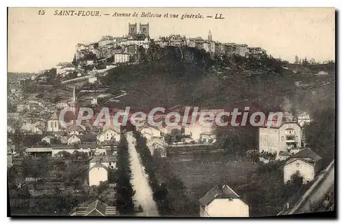 Cartes postales Saint Flour Avenue de Bellevue et vue generale