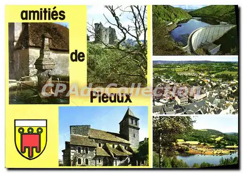 Ansichtskarte AK Images de France Cantal Pleaux Vieille Fontaine du Bournac Chateau de Branzac