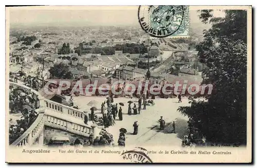 Cartes postales Angouleme Vue des Gares et du Faubourg prise de la Corbeille des Halles Centrales