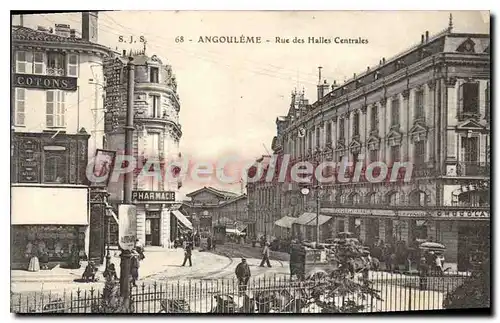 Cartes postales ANGOULEME rue des Halles centrales Pharmacie