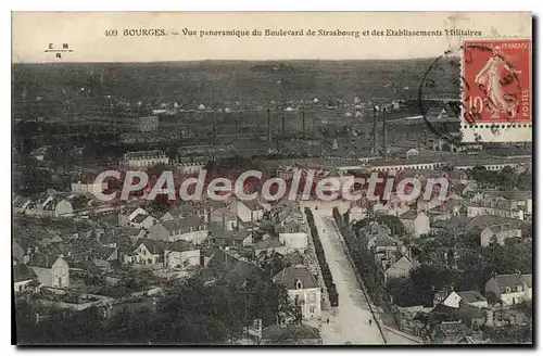 Cartes postales BOURGES boulevard de Strasbourg Etablissements militaires