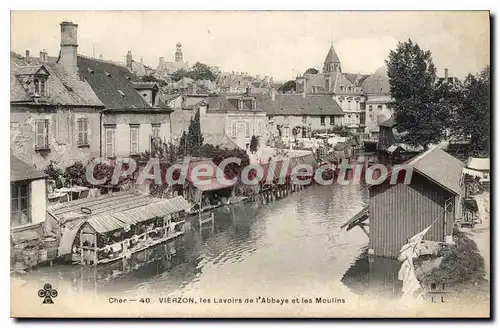 Cartes postales VIERZON lavoirs Abbaye Moulins