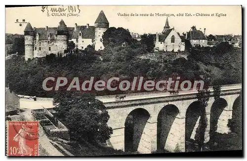 Cartes postales CULAN viaduc ch�teau �glise