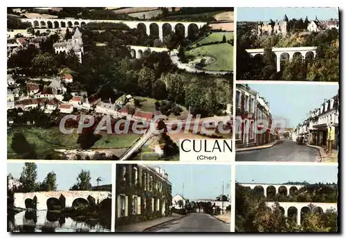 Cartes postales moderne CULAN viaduc ch�teau �glise