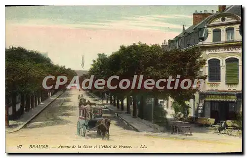 Cartes postales BEAUNE avenue de la Gare H�tel de France