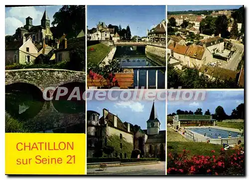 Cartes postales moderne CHATILLON-sur-SEINE piscine �glise vue g�n�rale