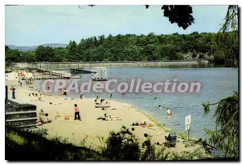 Moderne Karte SEMUR-en-AUXOIS plage du Lac de Pont