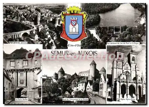 Cartes postales moderne SEMUR-en-AUXOIS Lac de Pont vue g�n�rale �glise Donjon Porte Guiller