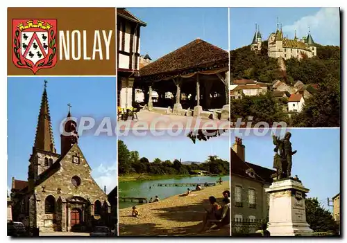 Cartes postales moderne NOLAY vieilles Halles ch�teau �glise plan d'eau Carnot