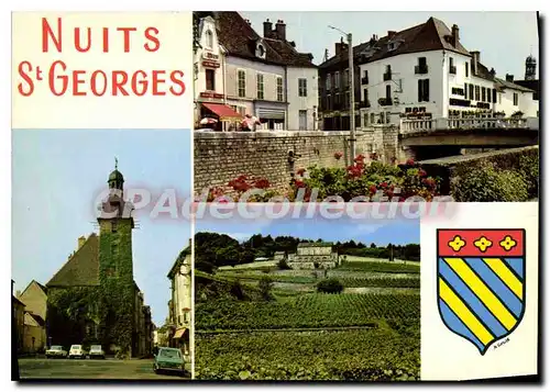 Moderne Karte NUITS-SAINT-GEORGES Beffroi Carrefour Ch�teau Gris